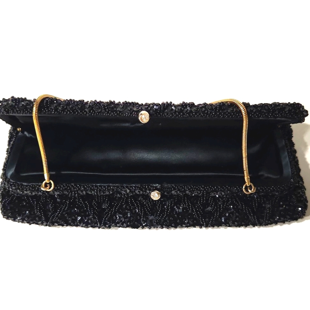 Vintage 1950's Walborg Gorgeous Black Beaded Evening Bag - Picture 6 of 14